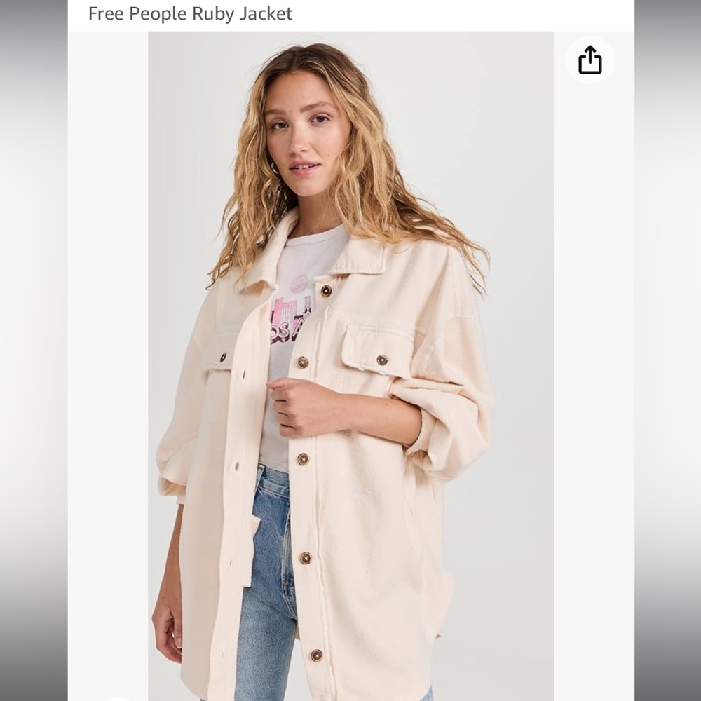 NWT Free People Ruby Jacket M Champagne Dreams